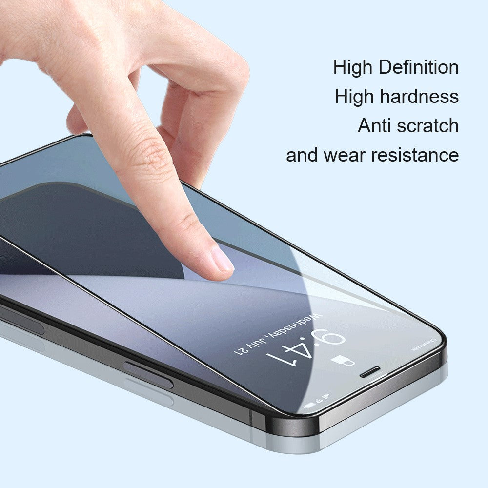 AMORUS 2Pcs For iPhone 15 Pro Max Silk Printing Tempered Glass Film Full Screen Coverage Protector (Full Glue)