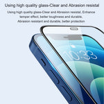 AMORUS 2Pcs For iPhone 15 Pro Max Silk Printing Tempered Glass Film Full Screen Coverage Protector (Full Glue)