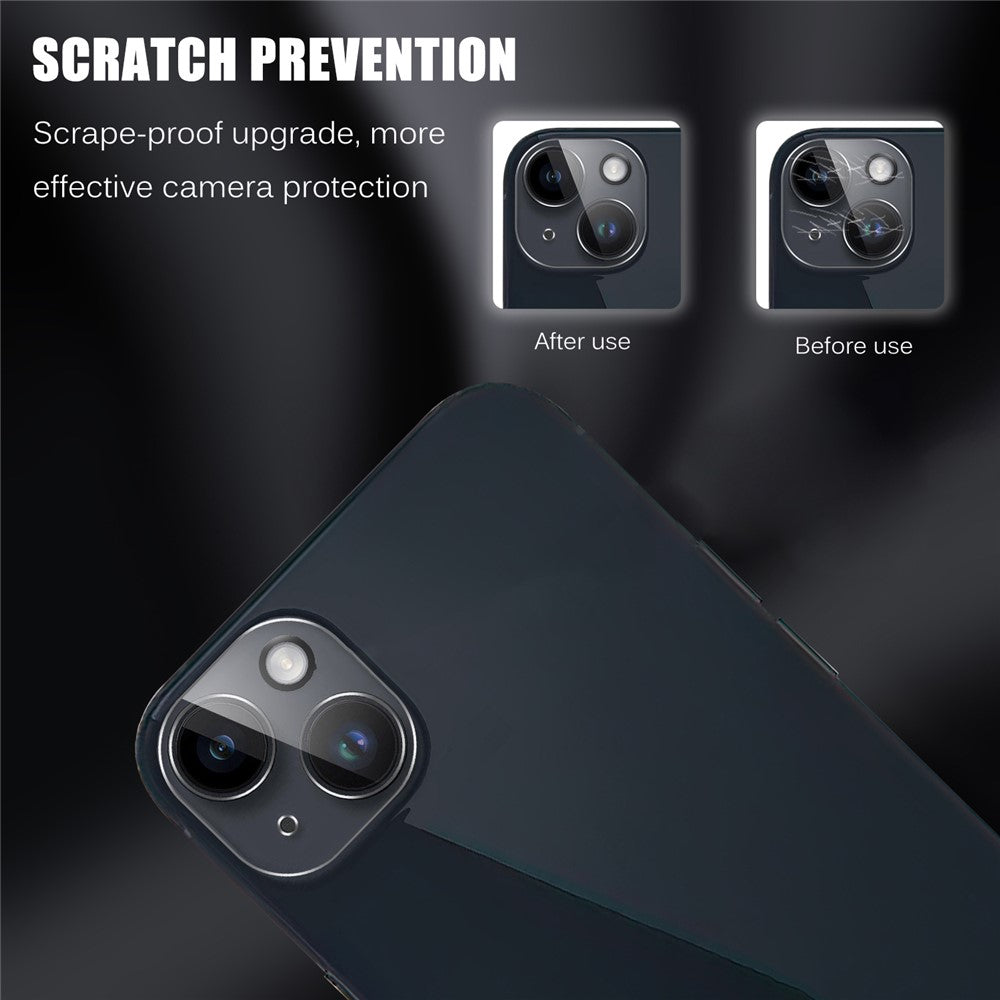 Phone Camera Lens Protector for iPhone 15 / 15 Plus 9H Hardness Tempered Glass Rear Lens Film