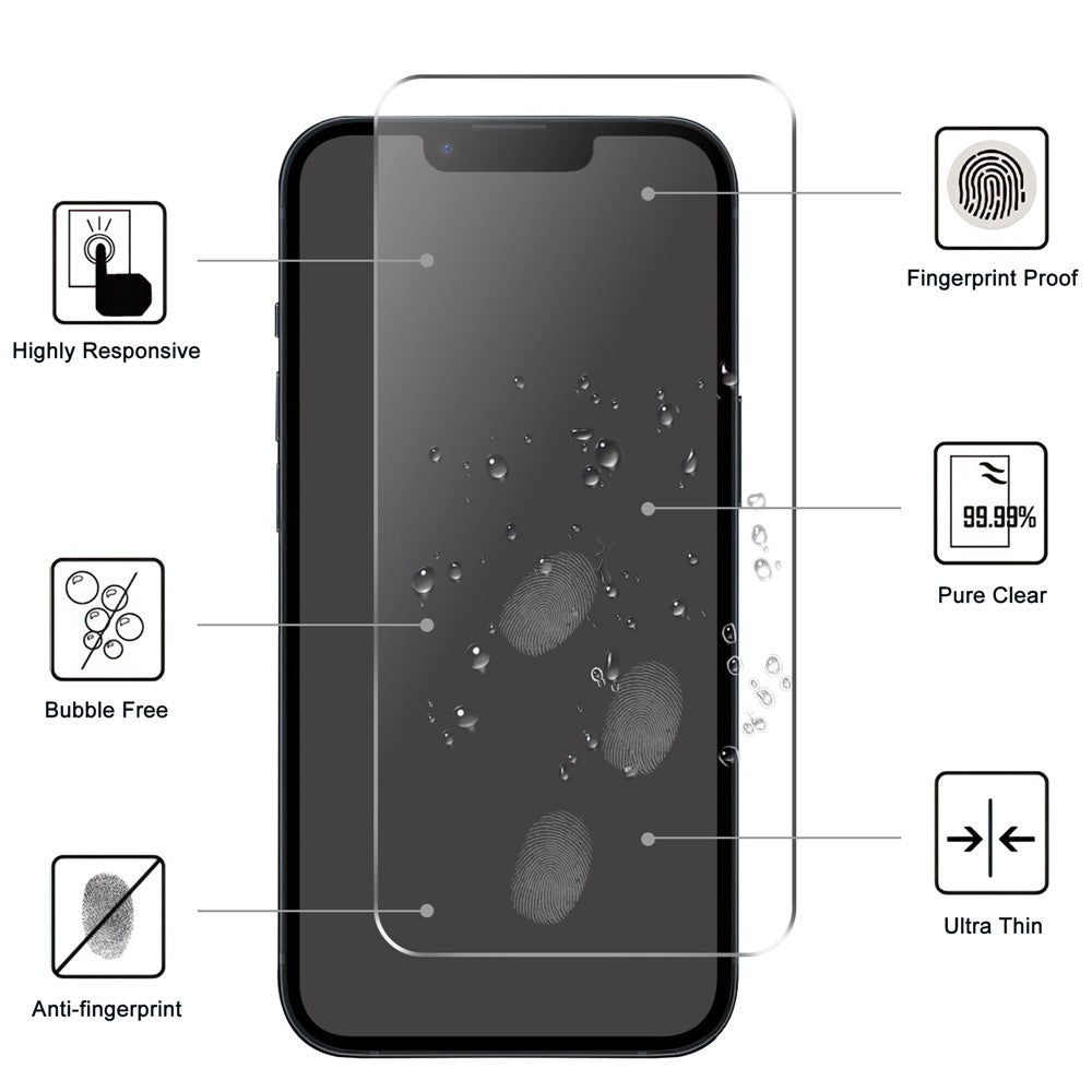 For iPhone 15 Plus Tempered Glass Screen Protector HD Anti-scratch Film + Camera Lens Protector