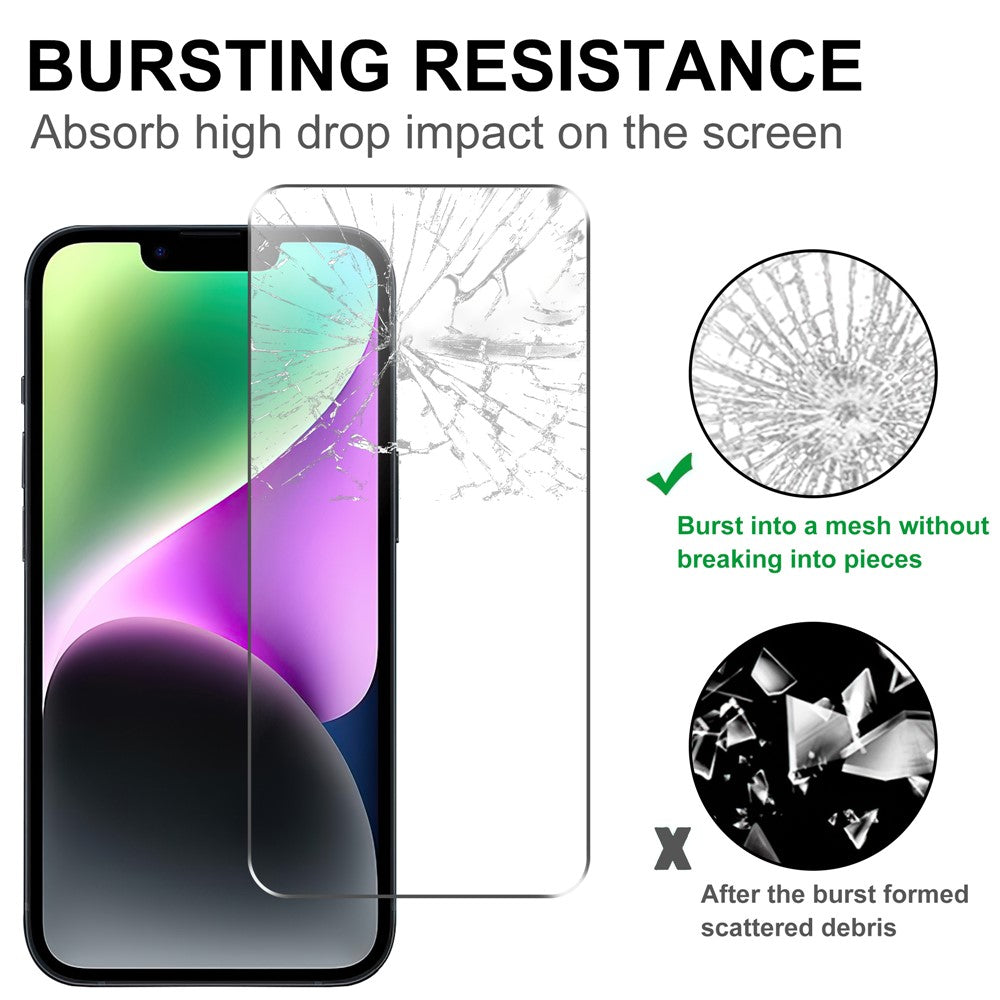 For iPhone 15 Plus Tempered Glass Screen Protector HD Anti-scratch Film + Camera Lens Protector
