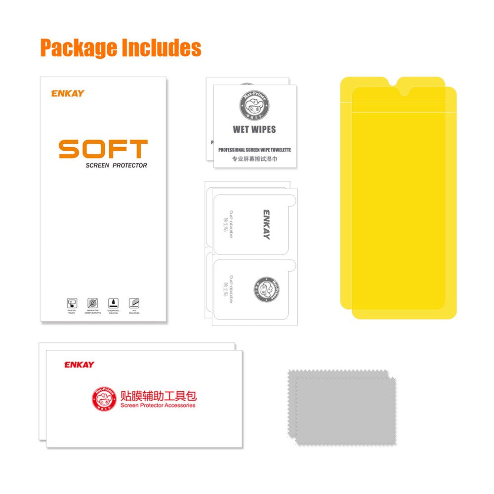 ENKAY HAT PRINCE 2-DELARS FÖR HUAWEI P60 / P60 Pro / Honor 90 TPE+PET+TPU HYDROGELFILM HELSKÄRMSKYDD (HELKLÄMMANDE)