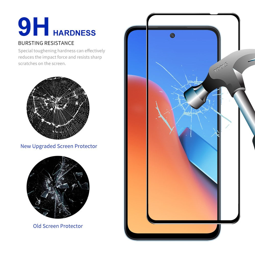 ENKAY HAT PRINCE 5 ST för Xiaomi Redmi 12 4G Silk Printing Phone Screen Film 9H 2.5D 0.26mm Hög Aluminium-Silicon Glasskydd