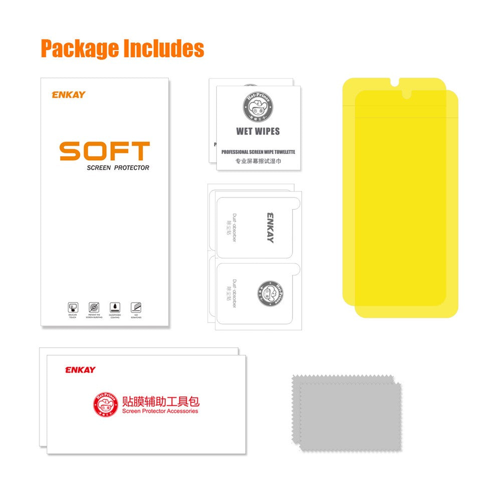 ENKAY HAT PRINCE 2-DELS skærmbeskyttelse til Samsung Galaxy A14 5G / A14 4G / M14 5G, komplet cover, TPE + PET + TPU-hydrogel film (fuld lim)