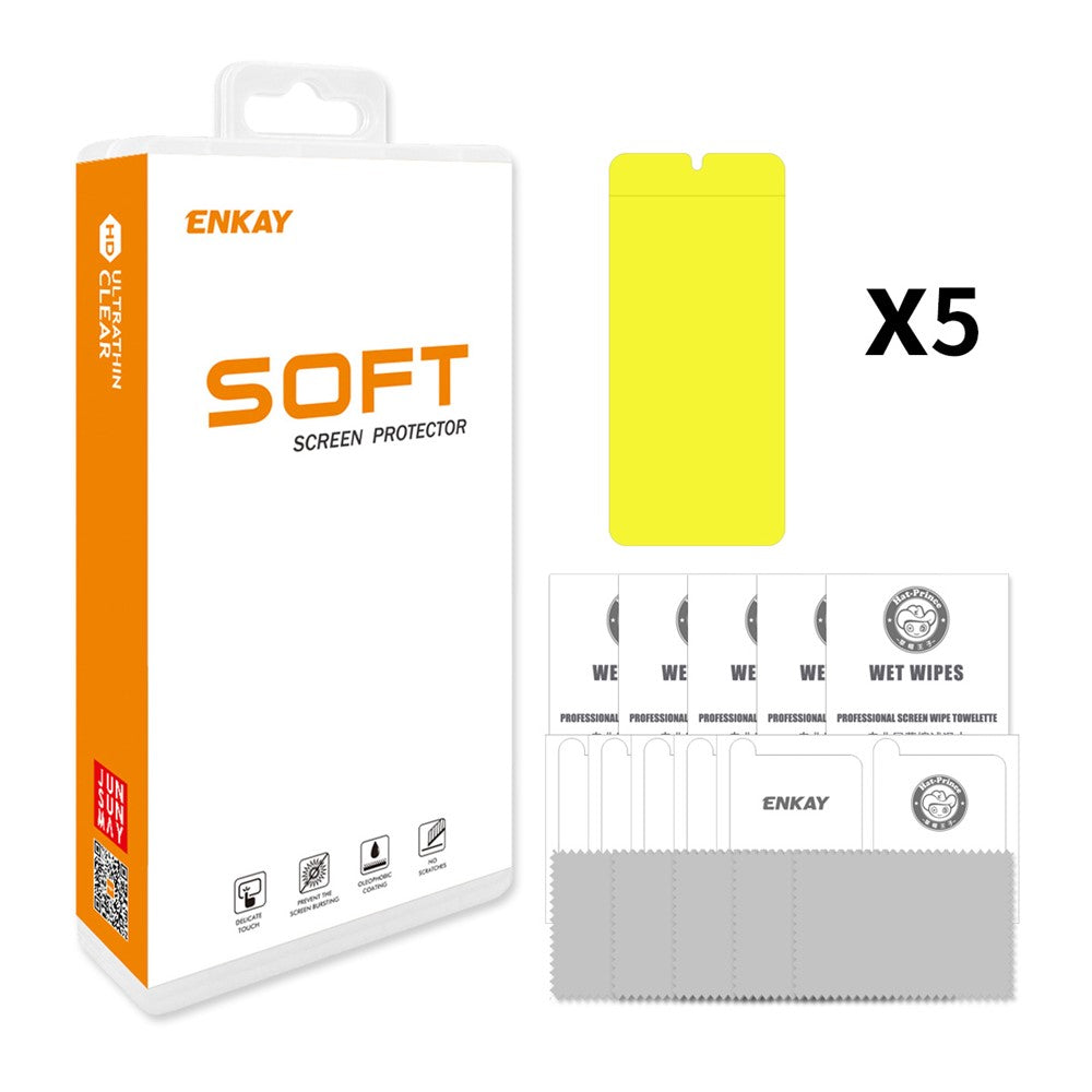 ENKAY HAT PRINCE hydrogelfilm, 5 stk., til Xiaomi Poco X5 5G / F5 Pro 5G / Redmi K60 Pro 5G / K60 5G / Note 12 5G (Kina) / (global) / (Indien)