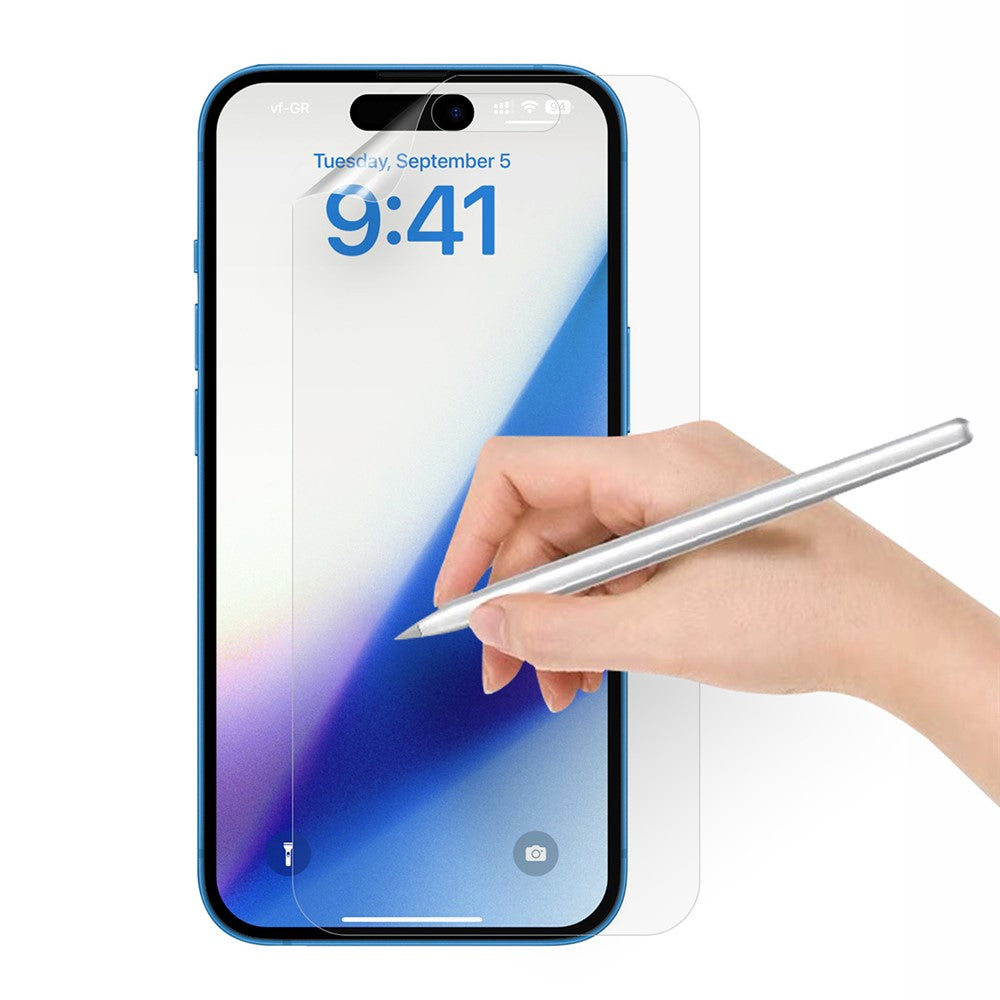 For iPhone 15 Pro / 15 Paper-like Screen Protector Sensitive Touch Ultra Clear Soft PET Screen Film