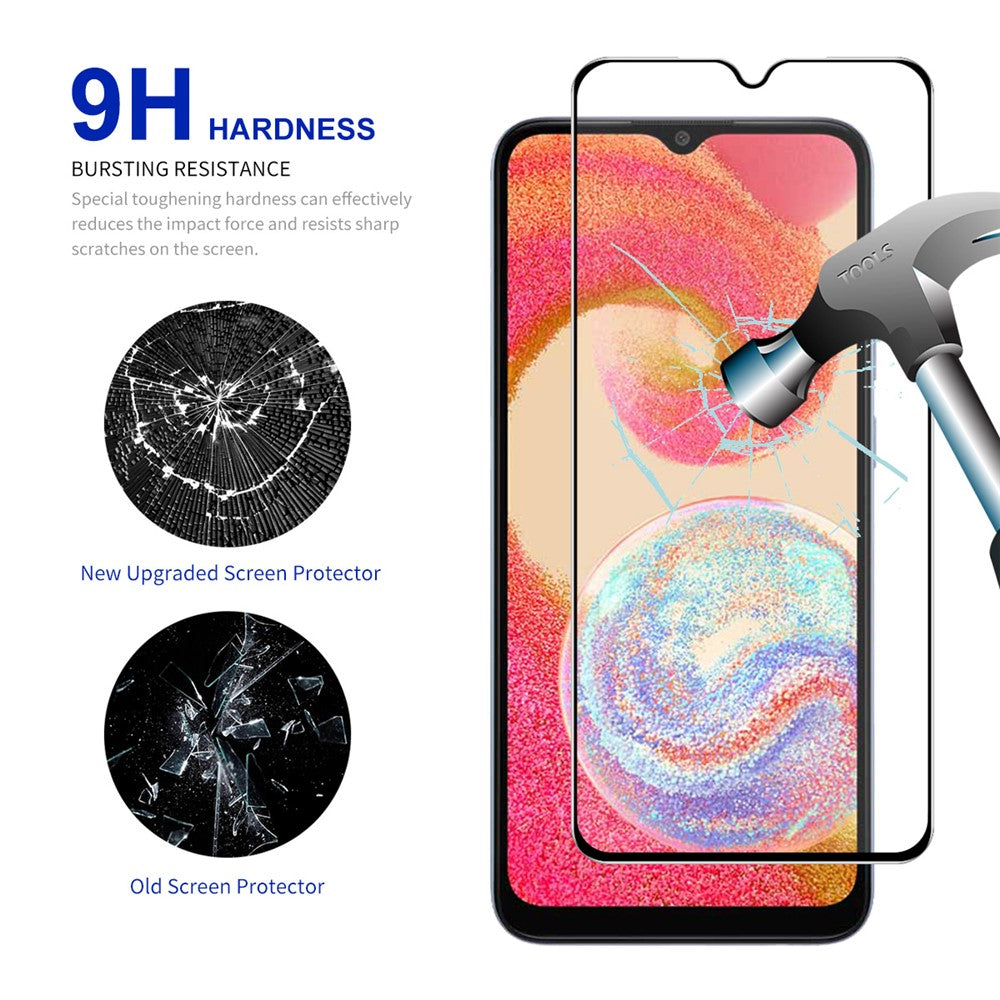 ENKAY HAT PRINCE För Samsung Galaxy A04e 4G / F04 4G / M04 4G 9H Skärmskydd Silkestryck 2.5D Hög Aluminium-Kisel Glasfilm