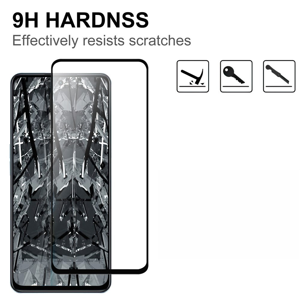 For Oppo A98 5G Black Edge Phone Screen Protector AGC Glass HD Clear Screen Covering Film (Full Glue)