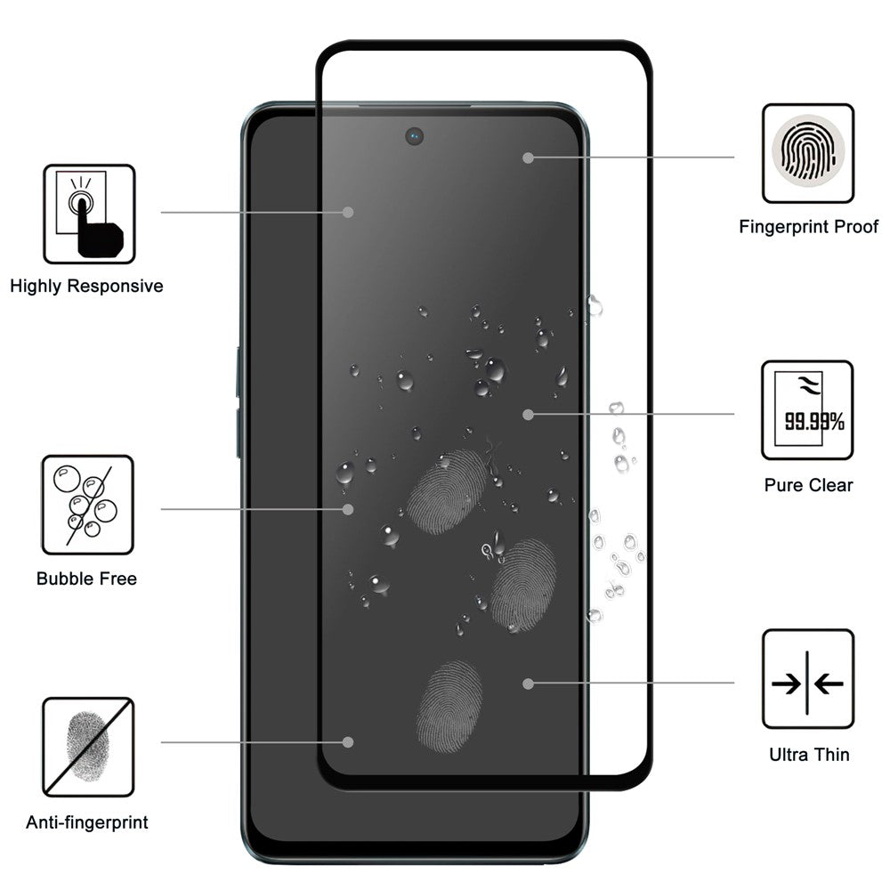 For Oppo K11x 5G High Sensitivity Phone Screen Protector Black Edge Full Glue AGC Glass Screen Film Guard