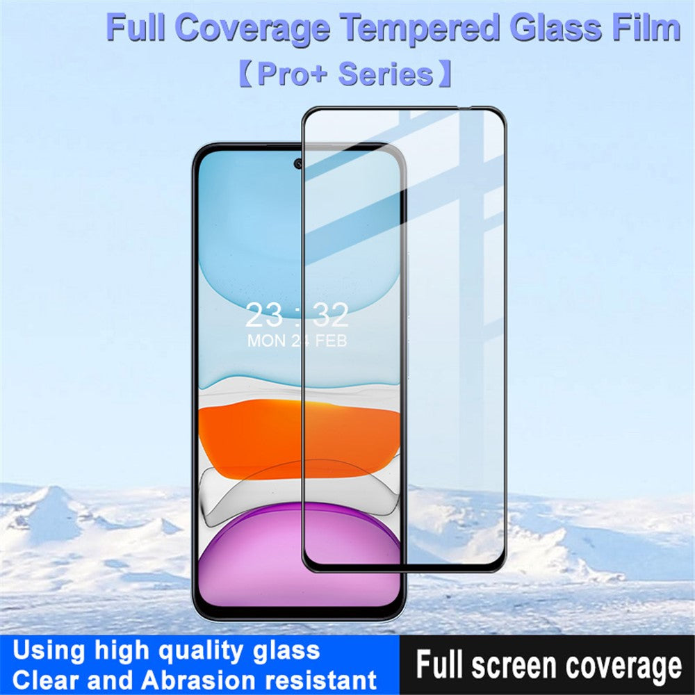 IMAK Pro+ Series for Xiaomi Redmi 12 4G Full Glue Tempered Glass Film HD Clear Phone Full Screen Protector