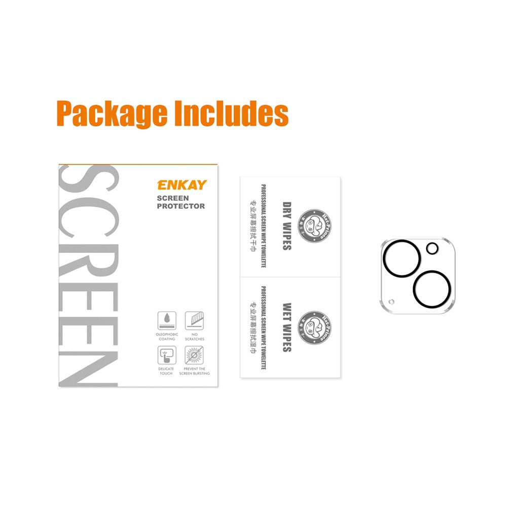 ENKAY HAT PRINCE For iPhone 15 / 15 Plus Camera Lens Protector Tempered Glass High Transparency Lens Film