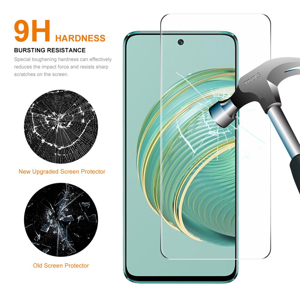 ENKAY HAT PRINCE Helklistrande Skärmskydd för Huawei Nova 10z 4G, 0,26 mm Tjock Aluminium-Silicon Glas 9H 2.5D Film