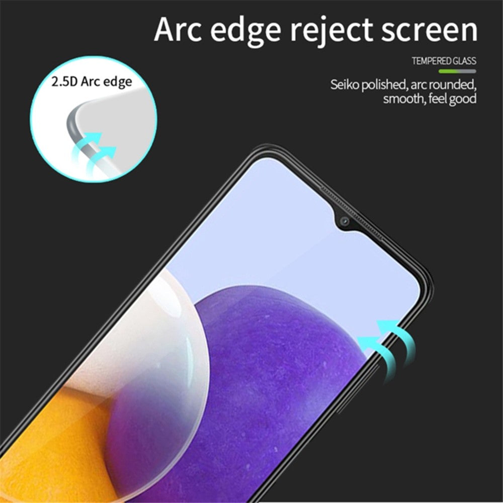 Samsung Galaxy A25 5G (Global) (161,0 x 76,5 x 8,3 mm), silketrykt hærdet glas med fuld klæbeflade, fuldskærmsbeskyttelse