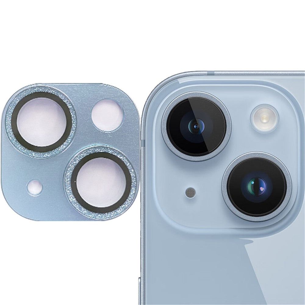 RURIHAI Til iPhone 15 / 15 Plus Hærdet Glas Kamera Linsebeskytter Glitrende Anti-ridse Baglinsefilm