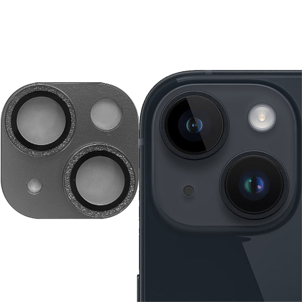 RURIHAI Til iPhone 15 / 15 Plus Hærdet Glas Kamera Linsebeskytter Glitrende Anti-ridse Baglinsefilm