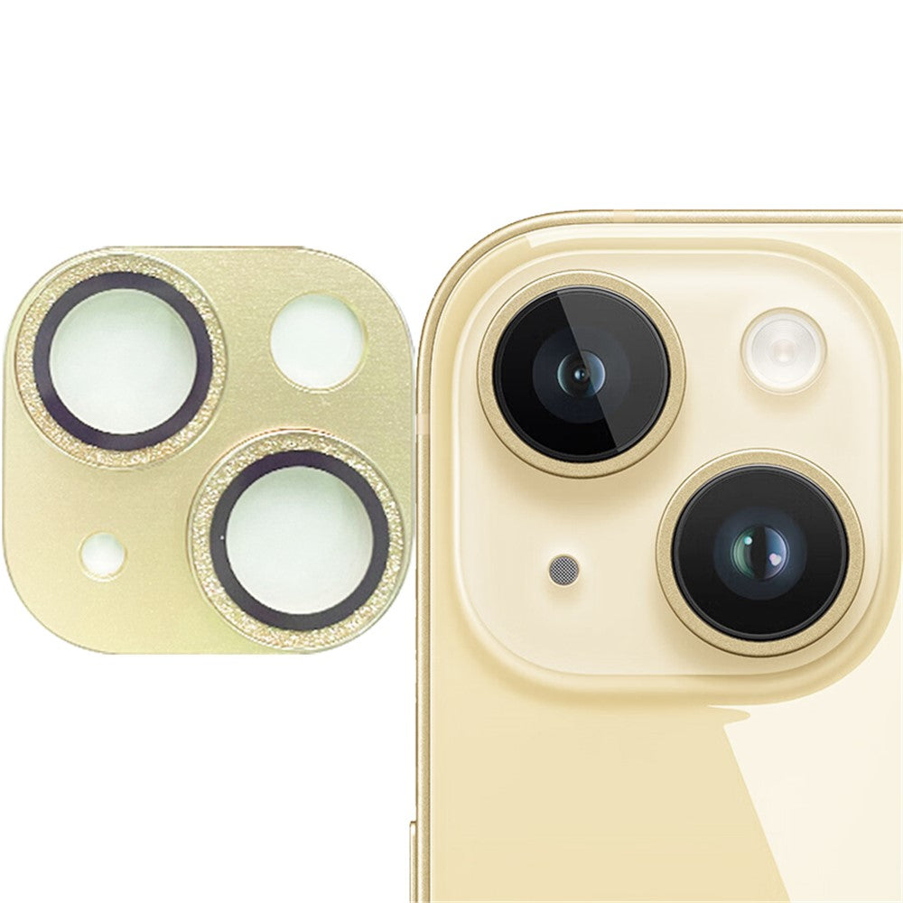 RURIHAI Til iPhone 15 / 15 Plus Hærdet Glas Kamera Linsebeskytter Glitrende Anti-ridse Baglinsefilm