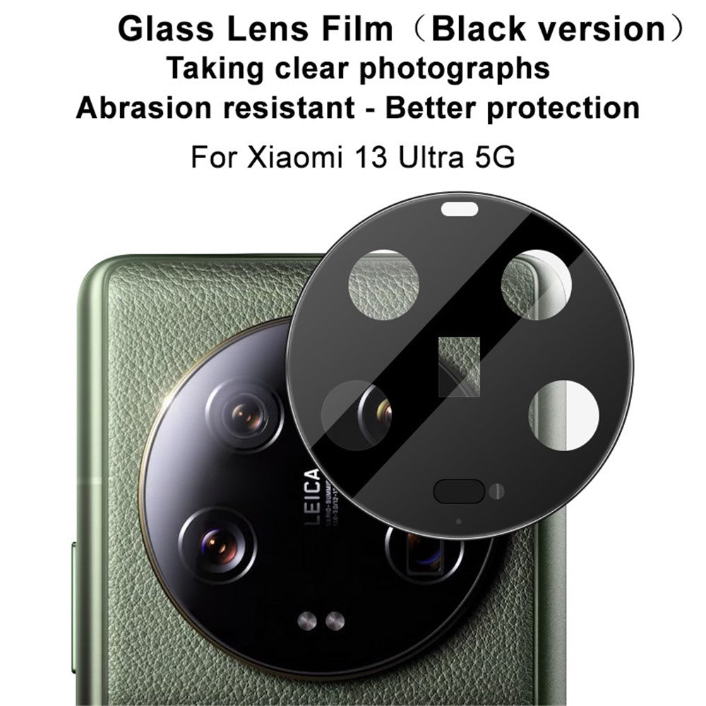 IMAK Kameralinsskydd för Xiaomi 13 Ultra, Härdat Glas Reptåligt Linsfilm för mobil (Svart Version)