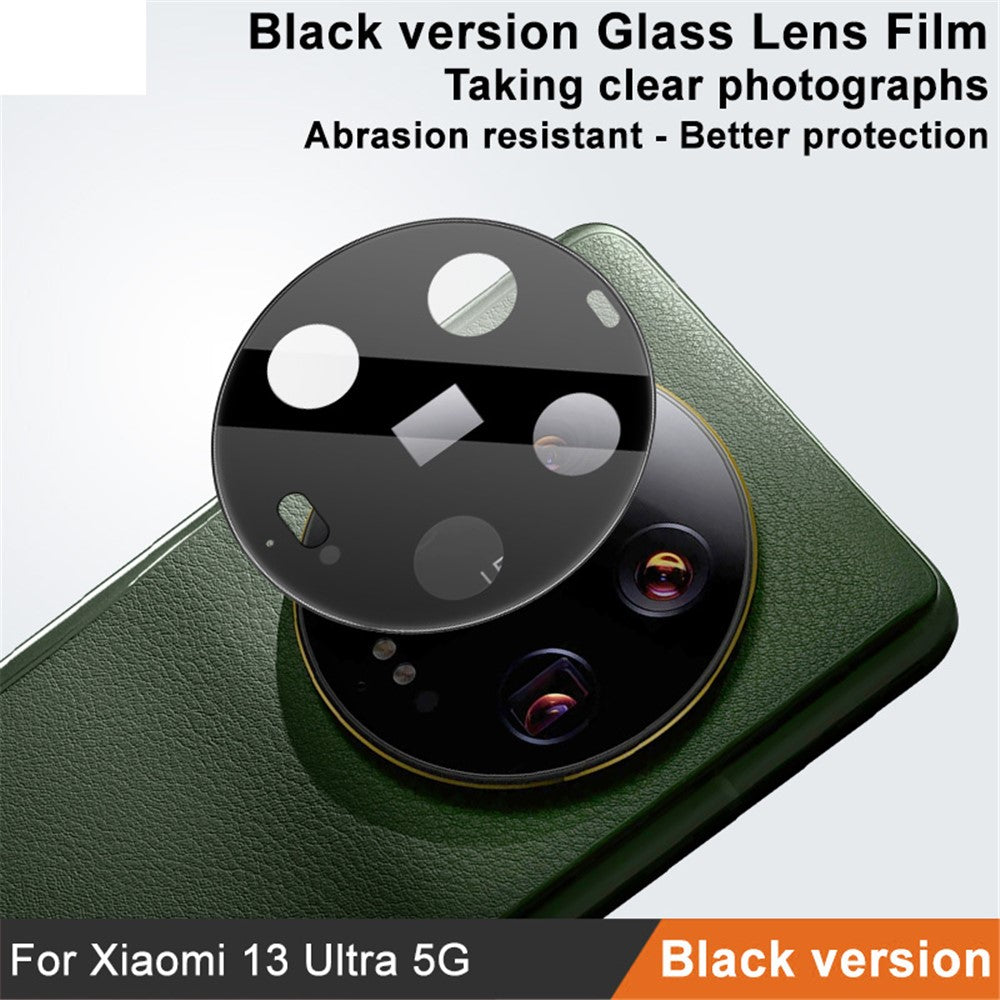 IMAK Kameralinsskydd för Xiaomi 13 Ultra, Härdat Glas Reptåligt Linsfilm för mobil (Svart Version)