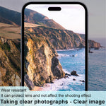 IMAK For iPhone 15 / 15 Plus Camera Lens Film Tempered Glass HD Clear Lens Protector+Acrylic Lens Cap (Black Version)