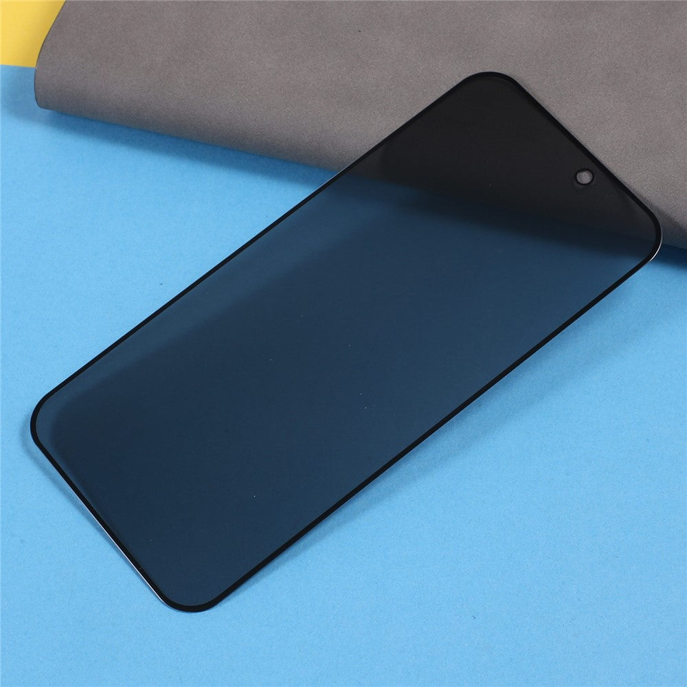 For iPhone 15 Pro Anti-peep High Aluminium-silicon Glass Film Full Glue Silk Printing Full Coverage Screen Protector