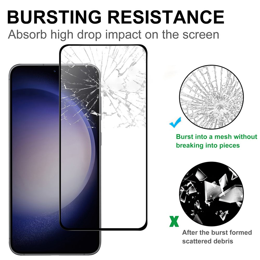 For Samsung Galaxy S23 FE AGC Tempered Glass with Black Edge Full Glue Full Coverage Screen Protector