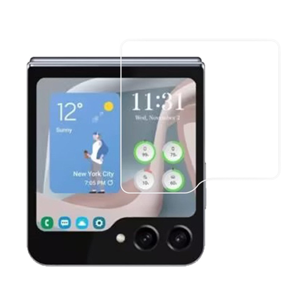 RURIHAI-skærmbeskyttelse til Samsung Galaxy Z Flip5 5G, høj aluminium-silikone, glas, 0.18mm, 2.5D-buet kantfilm
