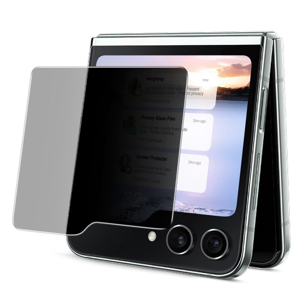 IMAK Privacy Outer Screen Protector for Samsung Galaxy Z Flip5 5G, Anti-Peeping Full Glue Tempered Glass Film