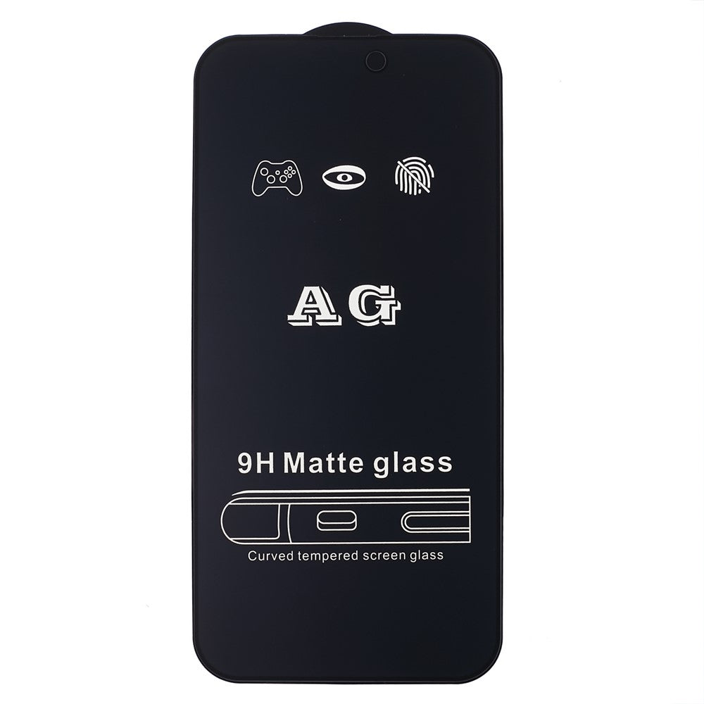 For iPhone 15 Pro Max AG Matte Screen Protector Tempered Glass Full Cover Anti-fingerprint Shield Film
