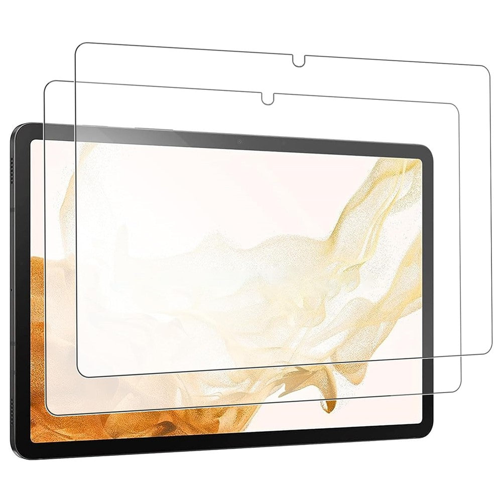 2 stk. skærmbeskytter til Samsung Galaxy Tab S10 FE / S9 FE / S9 / S8 / S7 hærdet glas gennemsigtighed 2.5D fuld dækning film