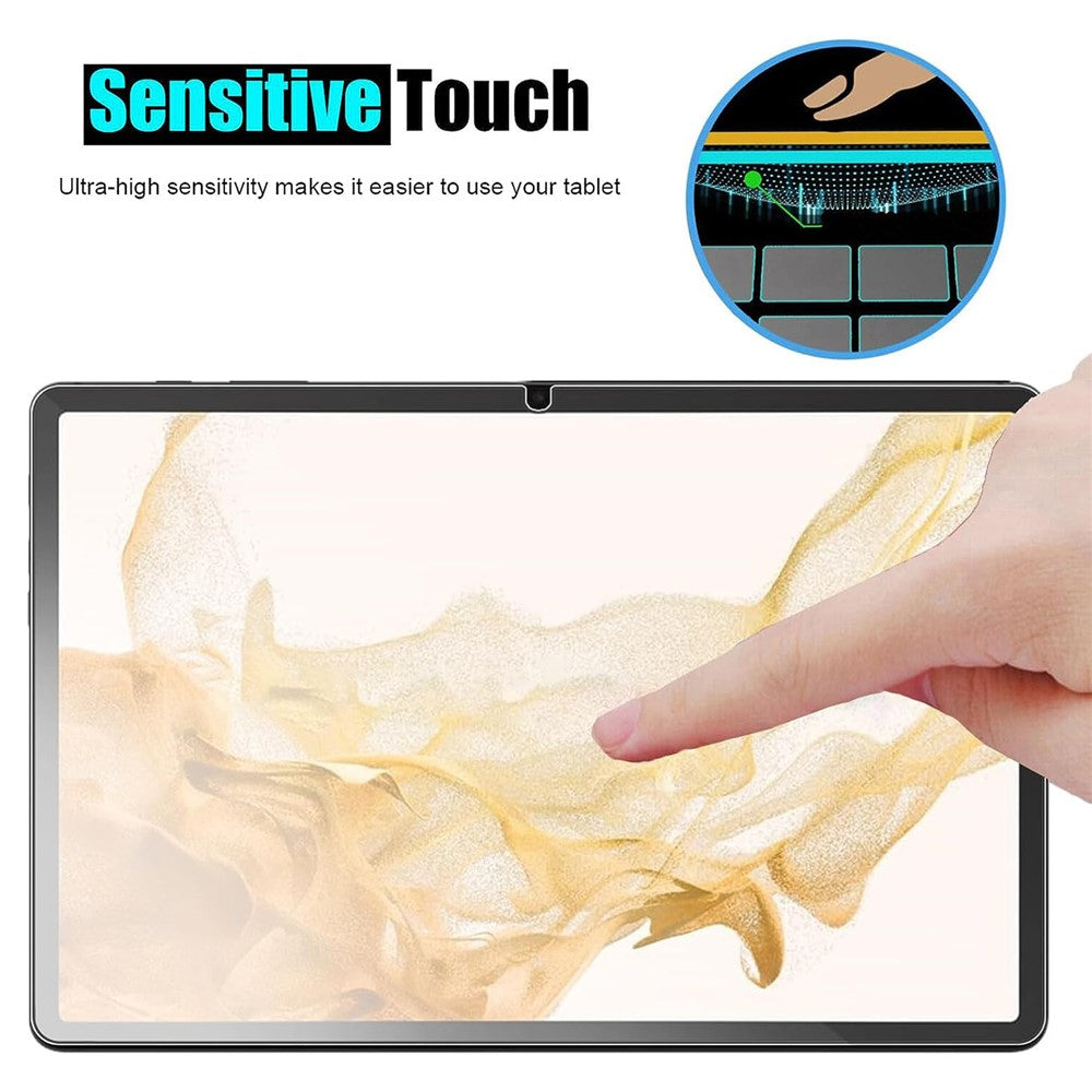 2 stk. skærmbeskytter til Samsung Galaxy Tab S10 FE / S9 FE / S9 / S8 / S7 hærdet glas gennemsigtighed 2.5D fuld dækning film