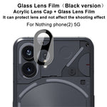 IMAK til Nothing Phone (2) kameralinsebeskytter hærdet glas baglinsefilm+akryllinsedæksel (sort version)
