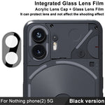 IMAK til Nothing Phone (2) kameralinsebeskytter hærdet glas baglinsefilm+akryllinsedæksel (sort version)