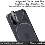 IMAK til Nothing Phone (2) kameralinsebeskytter hærdet glas baglinsefilm+akryllinsedæksel (sort version)
