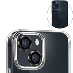 For iPhone 15 / 15 Plus Camera Lens Protector Set CD Vein Tempered Glass + Metal Ring Lens Film
