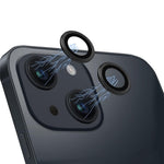 For iPhone 15 / 15 Plus Camera Lens Protector Set CD Vein Tempered Glass + Metal Ring Lens Film
