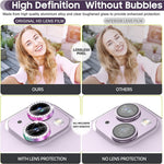 Til iPhone 15 / 15 Plus Bling Rhinestone Kamera Linsebeskyttersæt Farverig Metal Ring Hærdet Glas Linsefilm
