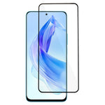 Phone Screen Protector for Honor 90 Lite 5G / X50i 5G , Silk Printing Black Edge Full Cover Full Glue Tempered Glass Film
