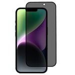 Til iPhone 15 Plus Mat Privacy Skærmbeskytter Fuld Dækning 180-graders Anti-spion Hærdet Glasfilm med Anti-støv Net