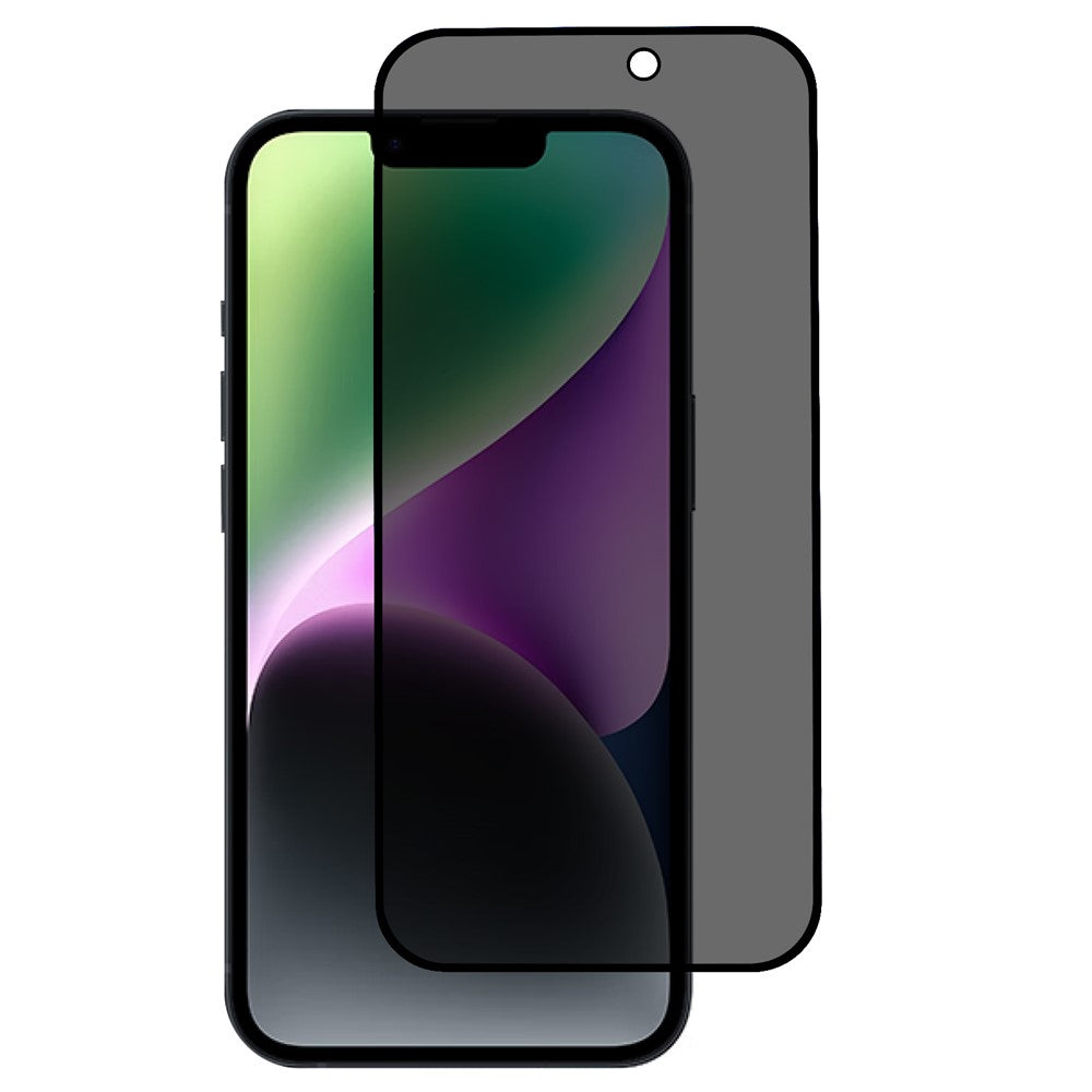 Til iPhone 15 Plus Mat Privacy Skærmbeskytter Fuld Dækning 180-graders Anti-spion Hærdet Glasfilm med Anti-støv Net