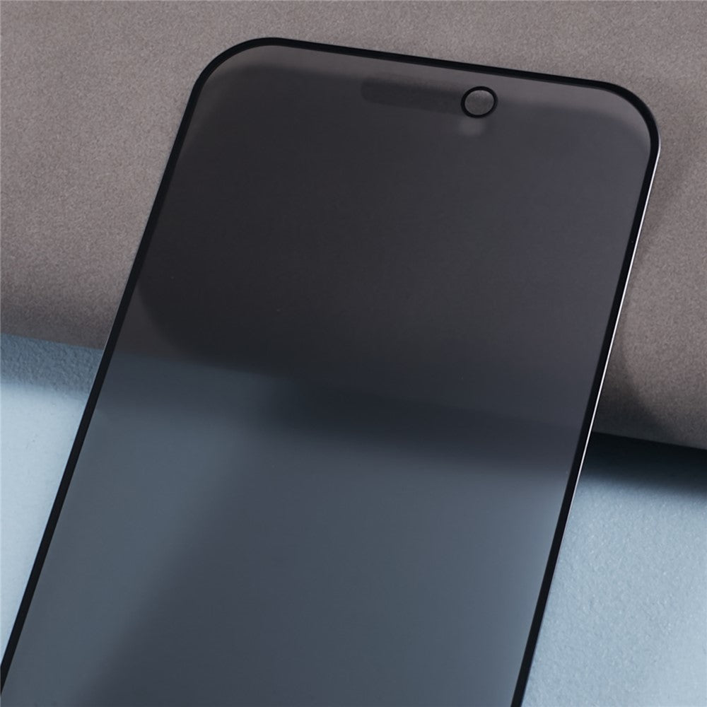Til iPhone 15 Plus Mat Privacy Skærmbeskytter Fuld Dækning 180-graders Anti-spion Hærdet Glasfilm med Anti-støv Net