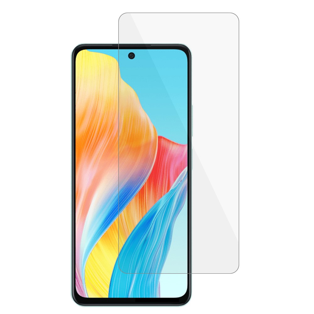 Oppo A58 4G Explosionsskyddande mobilskärm Ultratunn 0,3 mm Arc Edge Klar Härdad Glasfilm