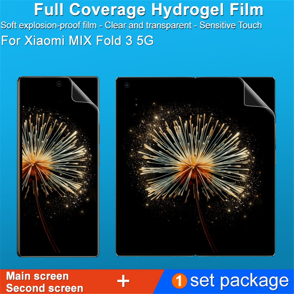 IMAK Soft TPU Hydrogel III Film Set For Xiaomi Mix Fold 3 5G HD Clear Outer + Inner Screen Protector