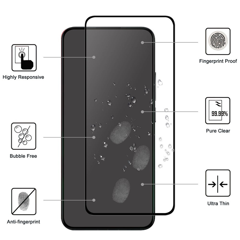Xiaomi 13T / 13T Pro AGC Härdat Glas med Svart Kant Heltäckande Skärmskydd