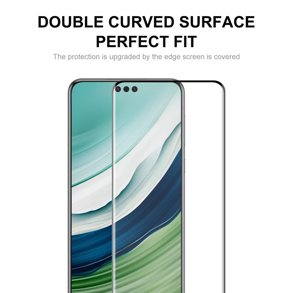 ENKAY HAT PRINCE 2PCS for Huawei Mate 60 Pro+ / Mate 60 Pro 3D Curved Tempered Glass Hot Bending Side Glue Screen Protector Support Fingerprint Unlock
