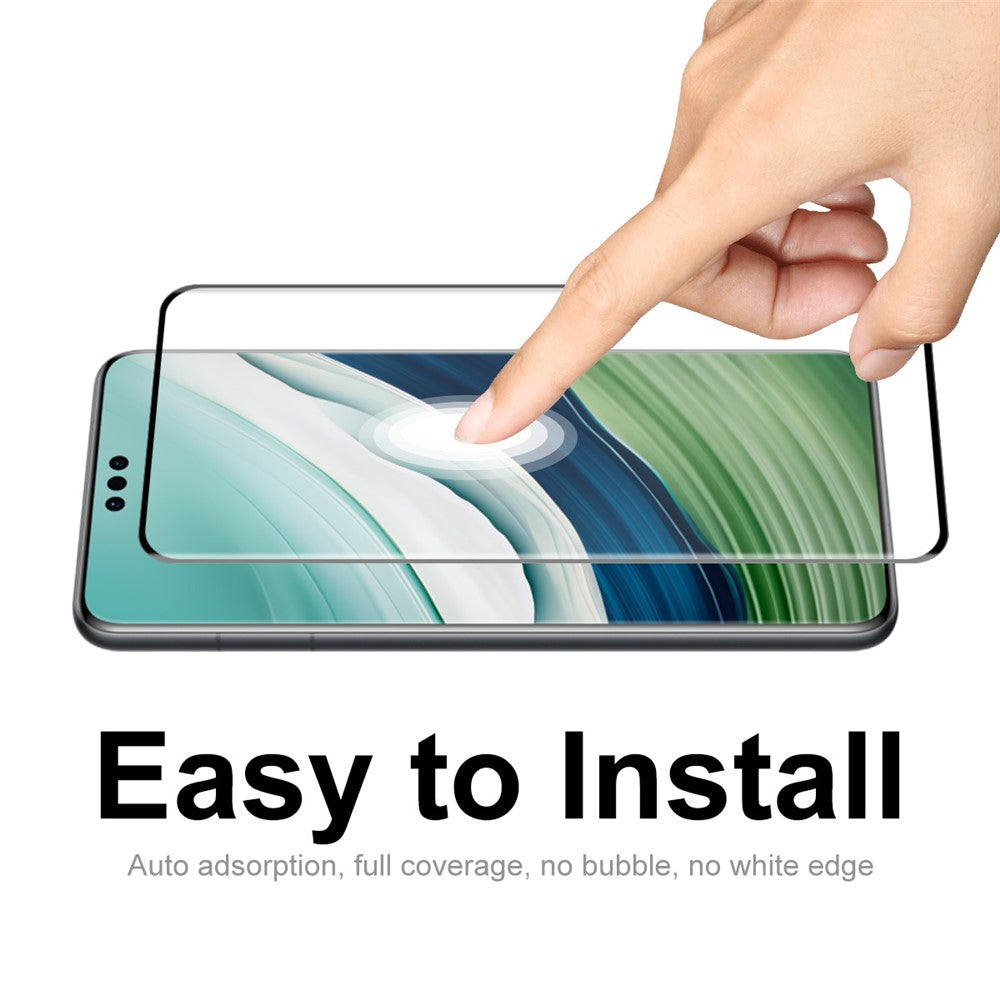 ENKAY HAT PRINCE 2PCS for Huawei Mate 60 Pro+ / Mate 60 Pro 3D Curved Tempered Glass Hot Bending Side Glue Screen Protector Support Fingerprint Unlock