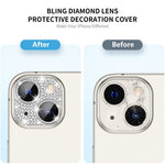 ENKAY HAT PRINCE För iPhone 15/15 Plus Bling Linsfilm Strass Dekor Aluminiumlegering + Härdat Glas Kameraskydd