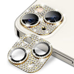 ENKAY HAT PRINCE För iPhone 15/15 Plus Bling Linsfilm Strass Dekor Aluminiumlegering + Härdat Glas Kameraskydd