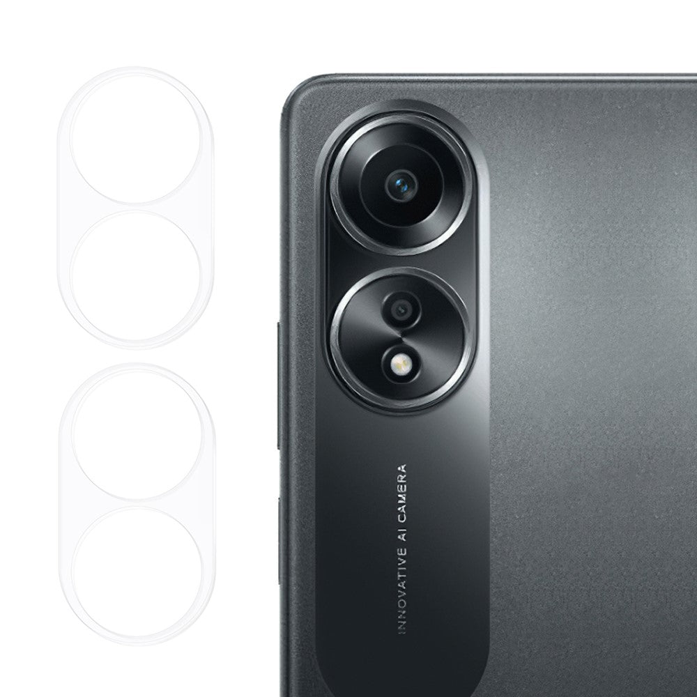 2 st för Oppo A58 4G härdat glas kameralinsskydd 3D bågkant reptålig klar linsfilm