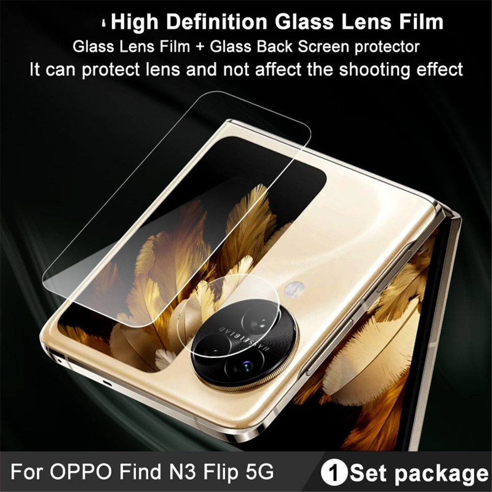 IMAK For Oppo Find N3 Flip 5G Tempered Glass Camera Lens Film with Rear Small Screen Protector Set