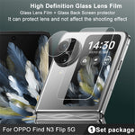 IMAK For Oppo Find N3 Flip 5G Tempered Glass Camera Lens Film with Rear Small Screen Protector Set